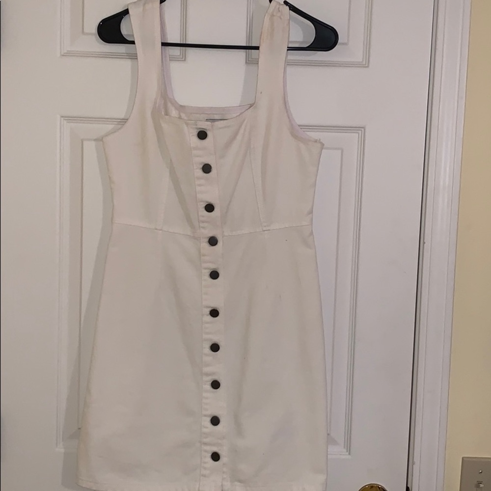 White Jean button down dress